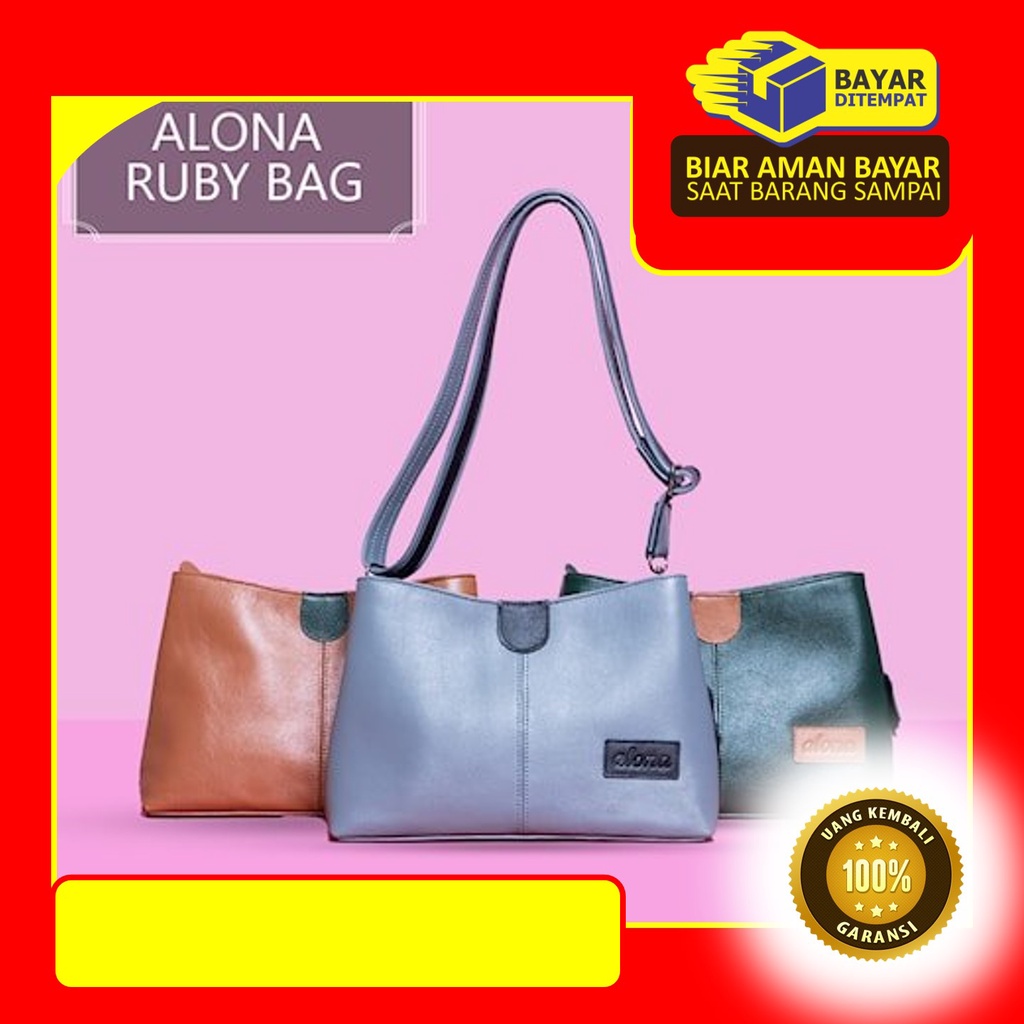 Tas Selempang Kulit Wanita Alona Ruby Sling Bag Branded Original Kulit Sapi Asli Premium