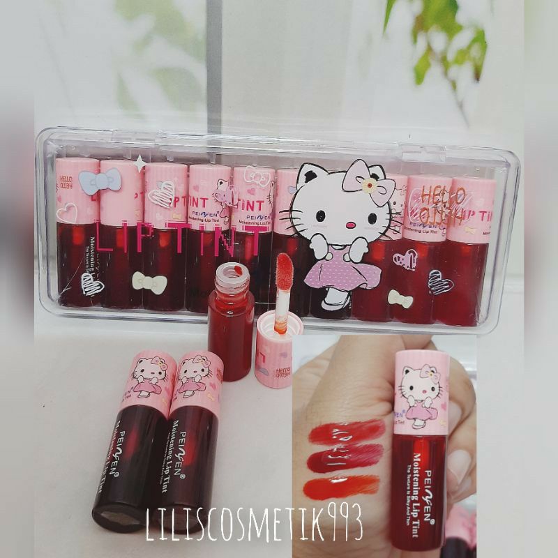 [1PAK 10PC]LIP TINT PEIYEN DORAEMON/HELLO KITTY