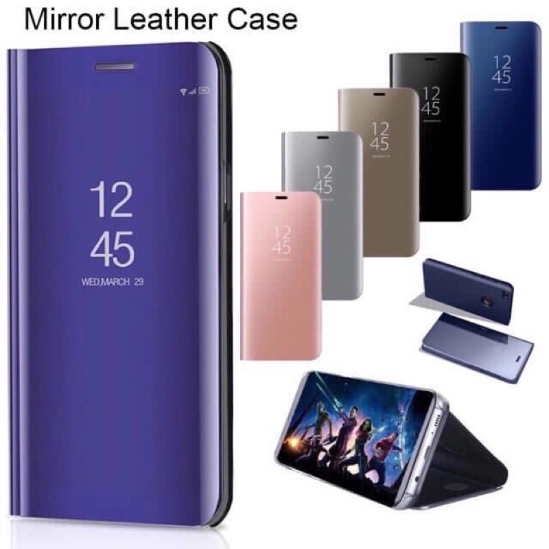 ACC OPPO A54 A74 Flip Cover Clear View Case Mirror Standing Auto Lock