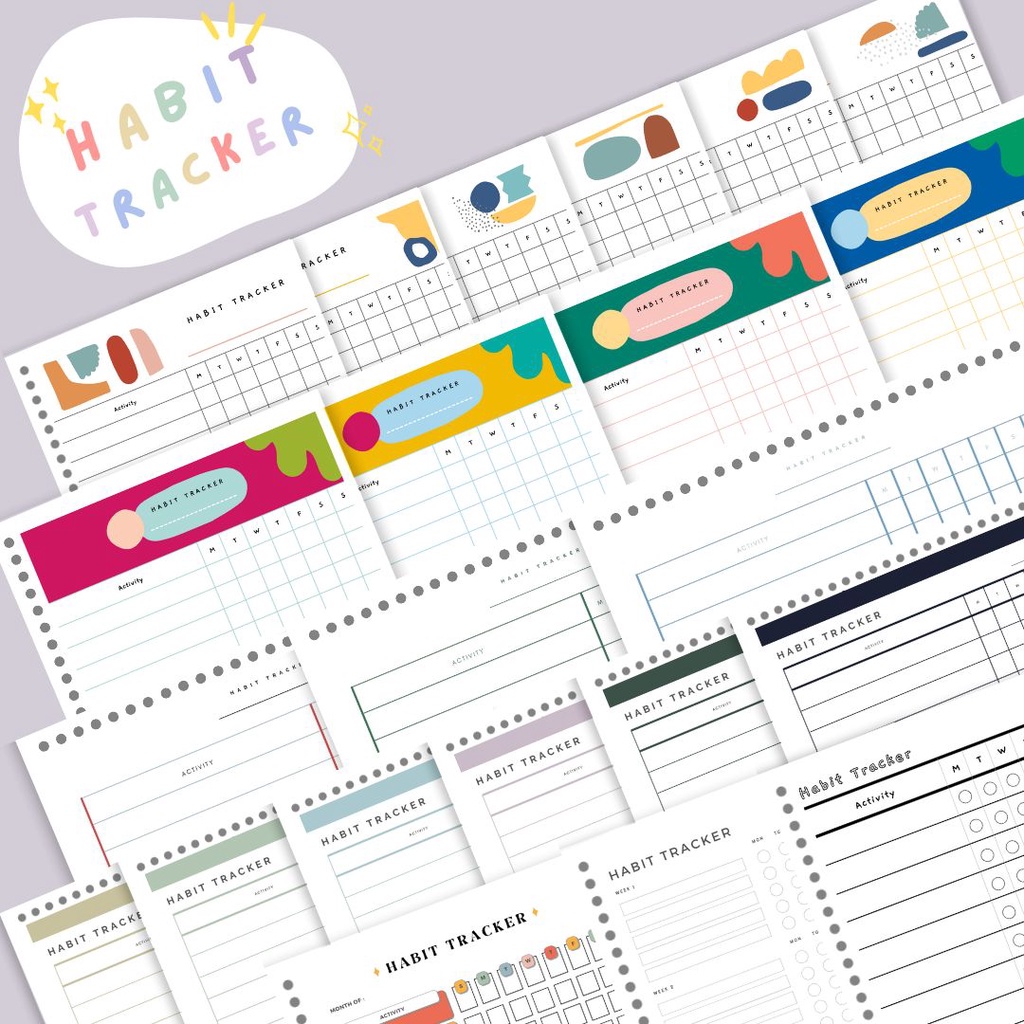 

Loose Leaf / Isi Binder Solucine - Habit Tracker -12 Lembar - A5 / B5