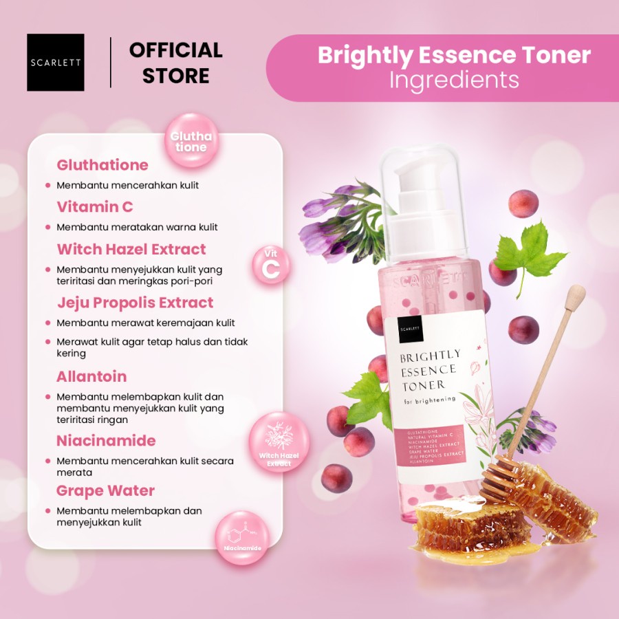 Scarlett Whitening Brightly Essence Toner Wajah Hydrating Brightening