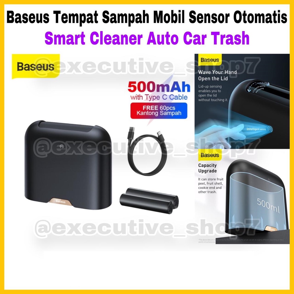 Baseus Tempat Sampah Mobil Sensor Otomatis - Smart Cleaner Auto Car Trash