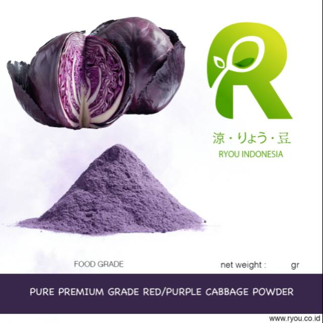 

Premium Pure Red Purple Cabbage Powder 60gr bubuk kubis merah ungu