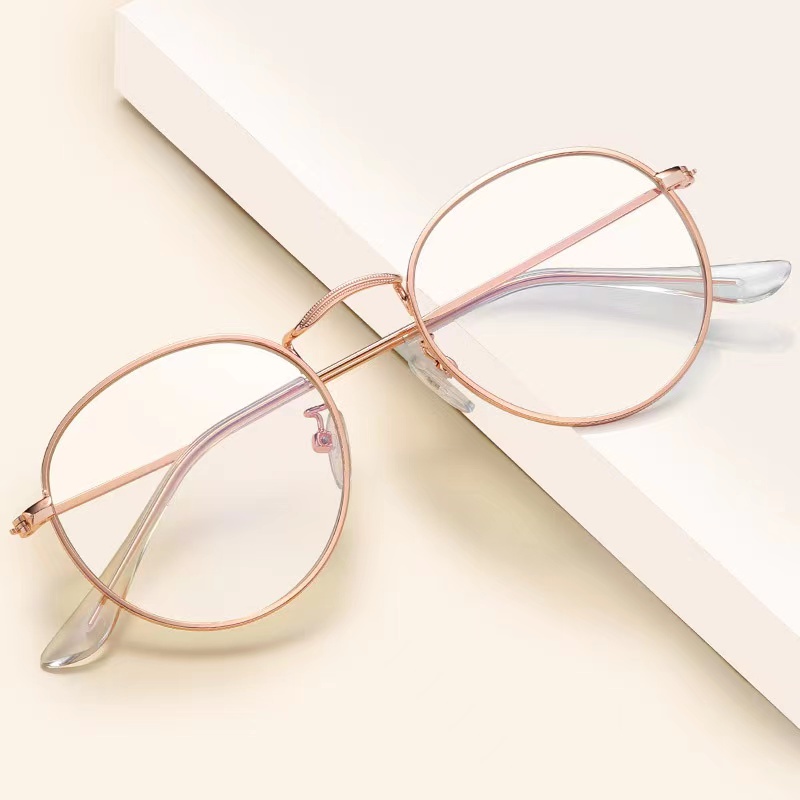 rowling(14-3)Kacamata Lensa Rangka Transparan Retro Vintage Metal Frame Eyeglasses Kacamata Fashion