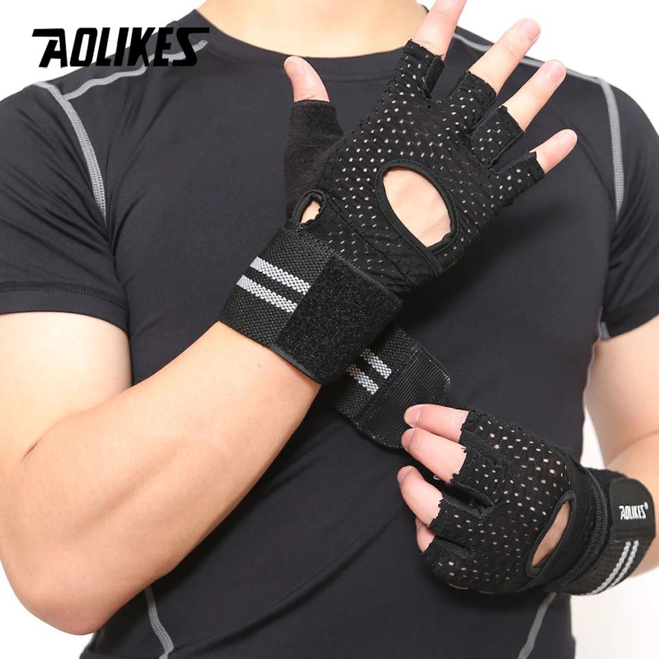 AOLIKES 0113 Sport Fitness Wrist Wrap Gloves / Wrist Support - Sarung Tangan Olahraga Fitness GYM