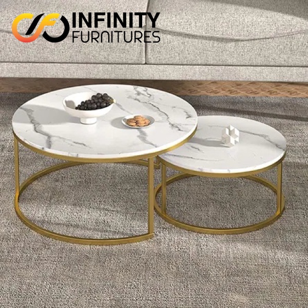 meja tamu marmer meja nesting stainless cofee table marmer putih import carrara