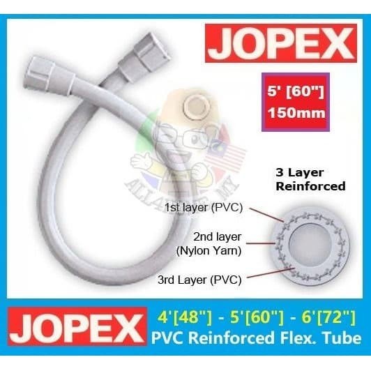 Selang Flexible Hose PVC Putih 120 cm Selang Air Dingin JOPEX Malaysia
