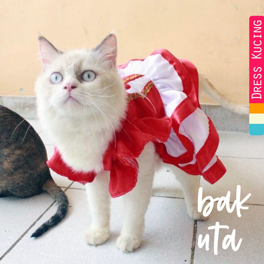 Dress merdeka merah putih untuk karnaval kucing lucu murah size S M L XL