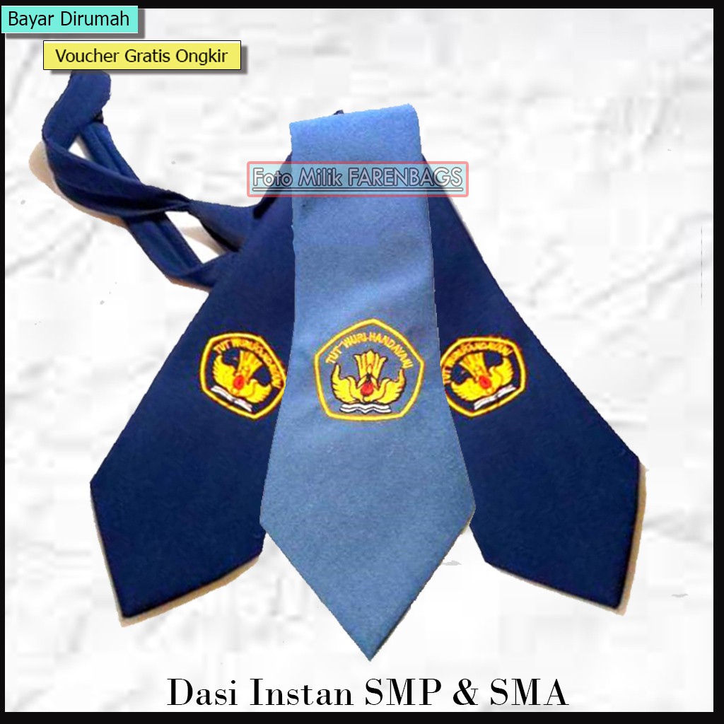 Dasi Sekolah SMP dan SMA Instan Dasi Panjang SMP &amp; SMA  Dasi siap Pakai Dasi Instan