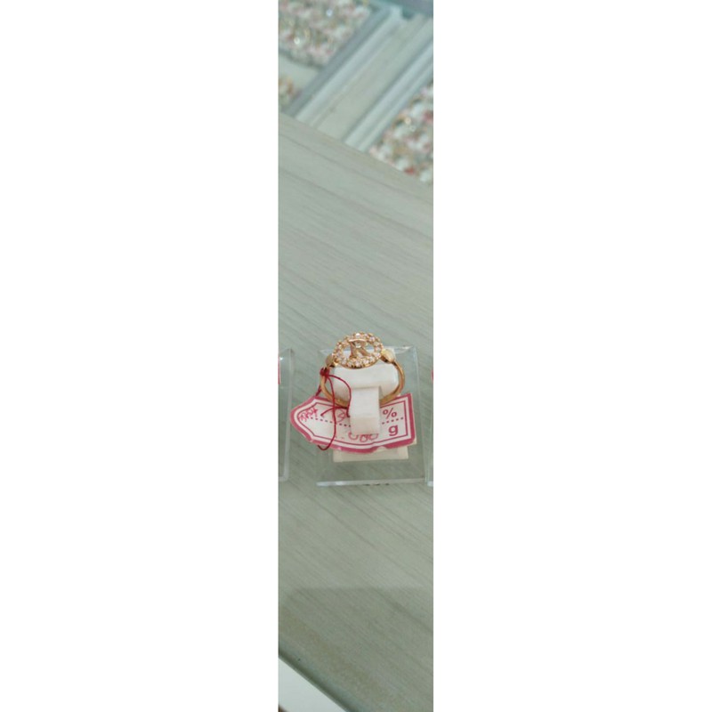 Faahion Aksesoris Wanita Perhiasan Cincin Emas Huruf R Kadar 375 - Aufar Gold