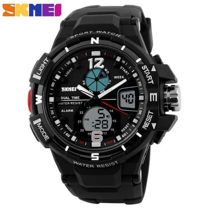 JAM TANGAN Jam Tangan Pria Original SKMEI Model Tentara Army Anti Air #MON - Hitam SKMEI