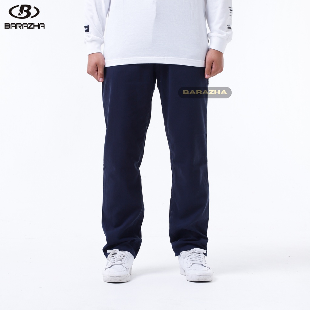 Barazha Celana Chino Panjang Regular Bigsize Navy