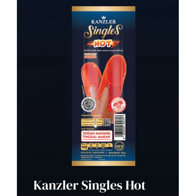 

Kanzler sosis singles hot/ori/keju 1 kotak