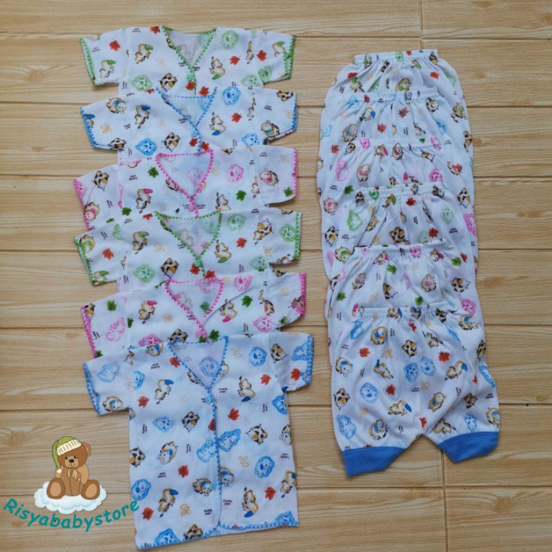 setengah lusin (6 stel) BAJU BAYI LENGAN PENDEK /Grosir baju bayi /Setelan bayi