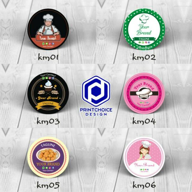 Stiker label free desain produk makanan ukuran A3