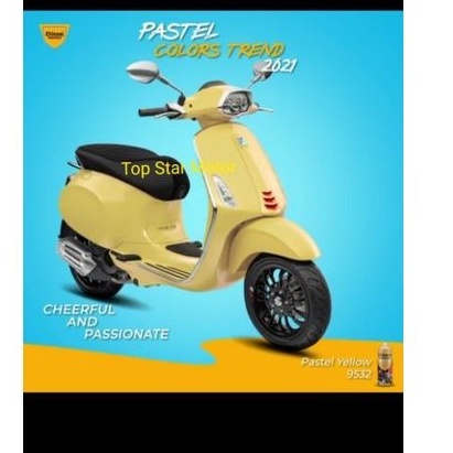 Pilok Pilox Cat Diton Premium Pastel Yellow 9532 Kuning Pastel Vespa Kuning 400cc Tahan Bensin Cat Semprot Diton Premium 400cc