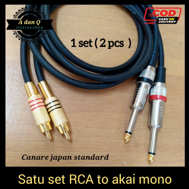 Kabel jack rca to akai mono satu set kabel canare 5 sampai 10 meter