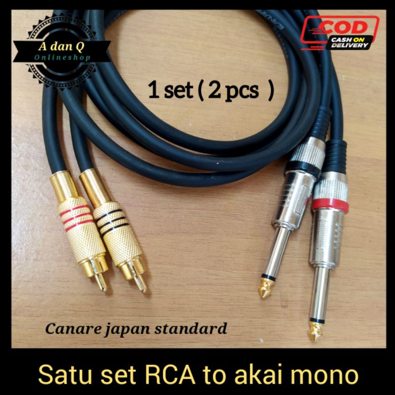 Kabel jack rca to akai mono satu set kabel canare 5 sampai 10 meter