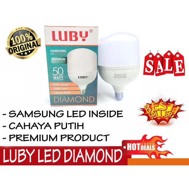 Lampu LED LUBY Diamond JUMBO 50 Watt Bohlam LED Rumah Super Terang Murah