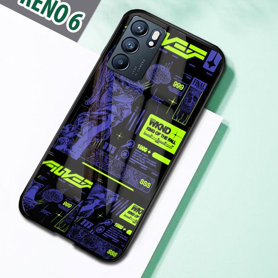 Hemat Khusus Softcase Glass Kaca AESTHETIC [SF80] Oppo Reno 6 Terbaru Casing Handphone-Pelindung Handphone