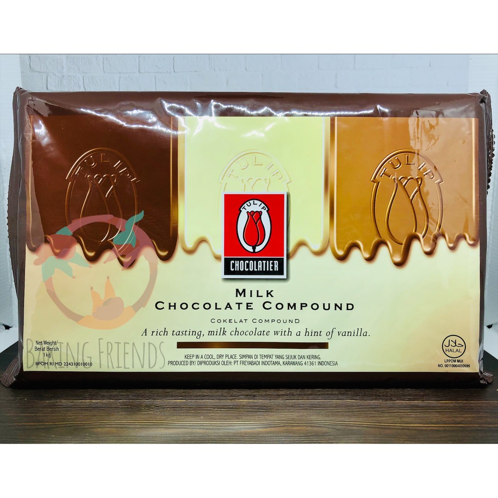 Jual Tulip Milk Chocolate Compound 1kg Cokelat Batangan Coklat Blok