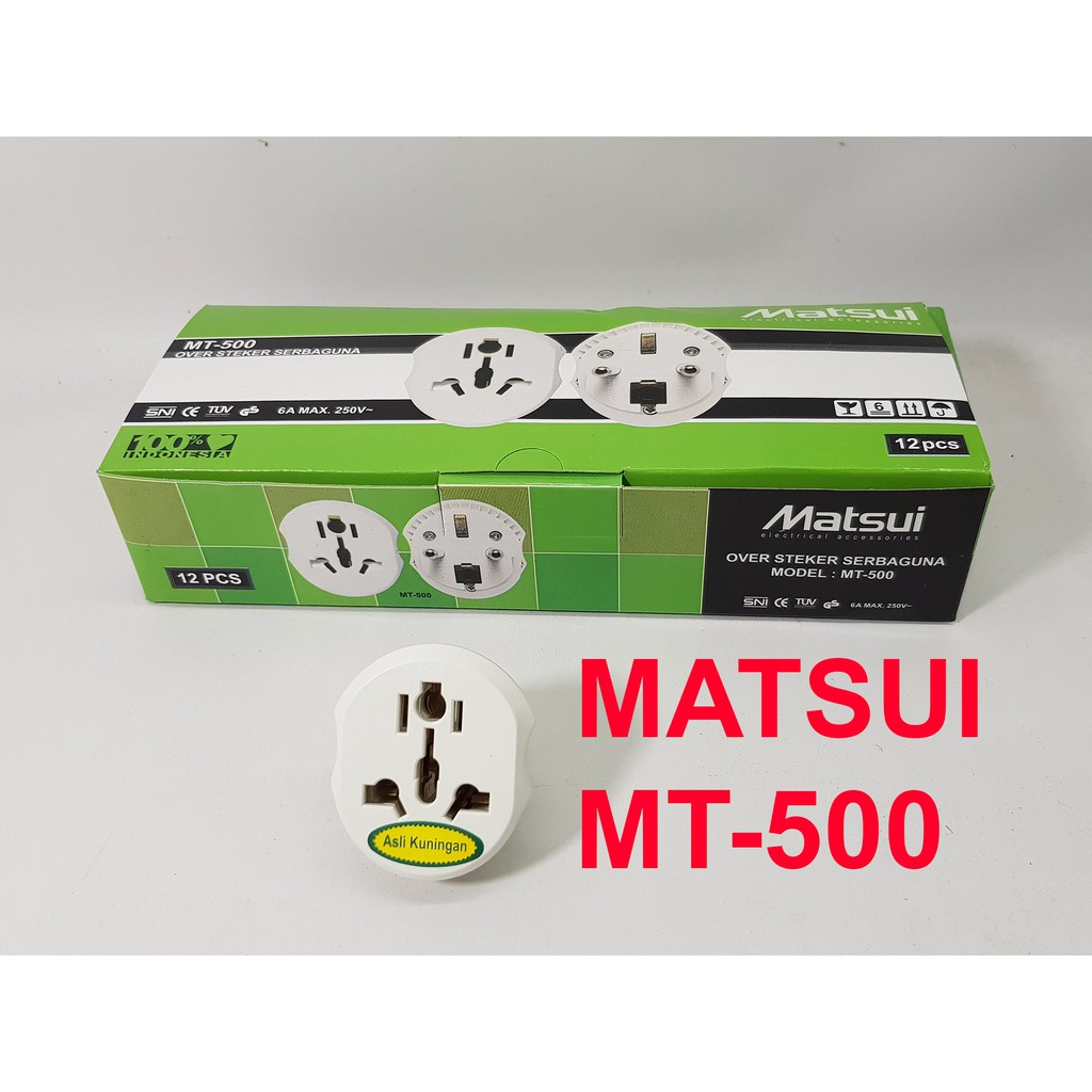 STEKER UNIVERSAL Merk MATSUI MT-500 - ADAPTOR - wanpro - over steker