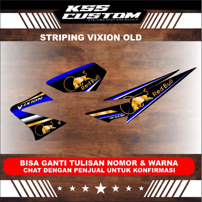 striping vixion 2008 - 2012 model redbull - striping vixion old simpel - striping vixion old variasi