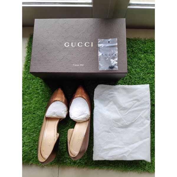 FINAL SALE NETT Preloved AUTHENTIC GUCCI Pump Heels Light Bronze