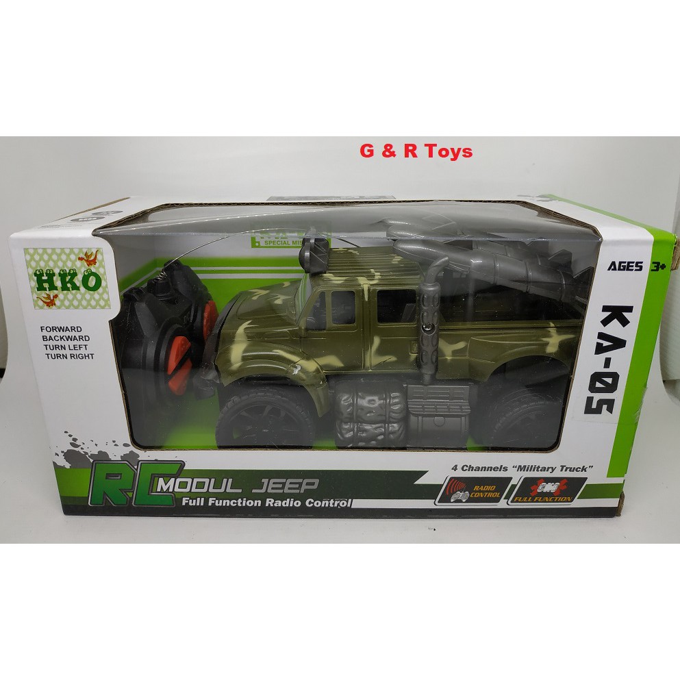 Mainan Mobil Anak Radio Remote Control RC Modul Jeep Truk / Truck Militer - Military Ada Misil