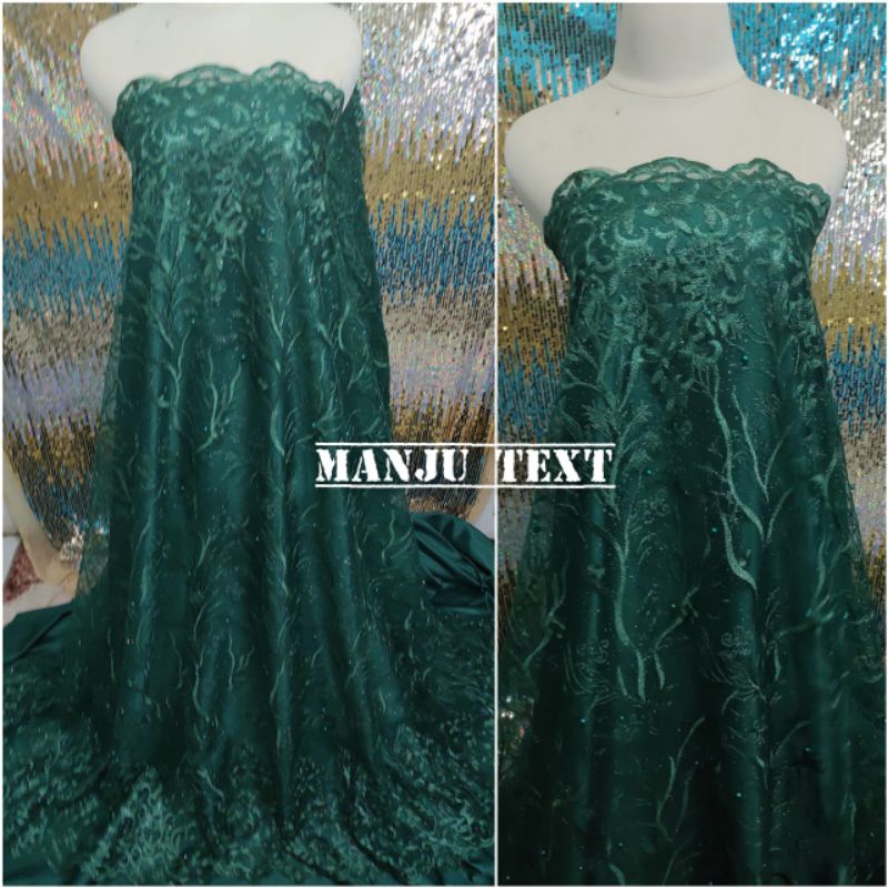 Kain - bahan tile renda mutiara /bahan tille mutiara/cocok untuk dress gaun pesta dll PROMO TERMURAH