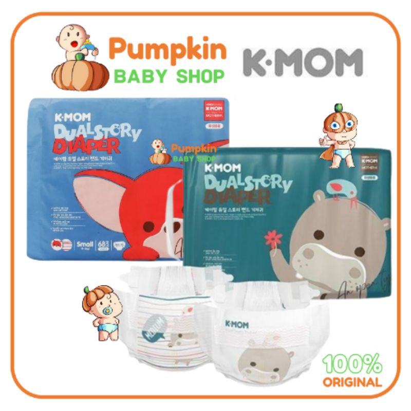 K MOM Diaper Popok Bayi Dual Story Band Diaper - KMOM Diaper Size S / M