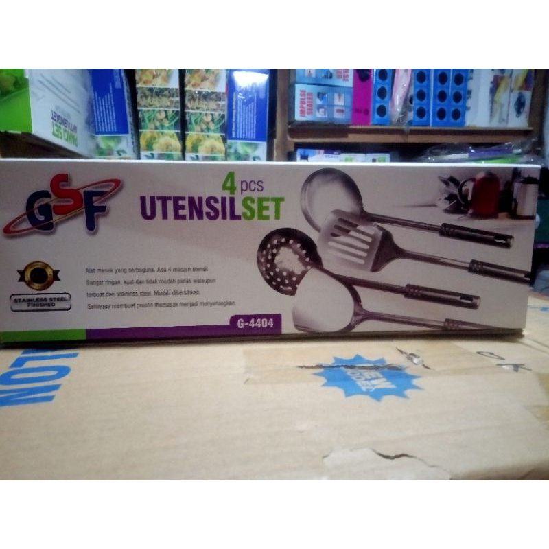 spatula set gsf plastik dan stainless + wadah gantungan spatula dan tatakan sotel set sutil set gsf