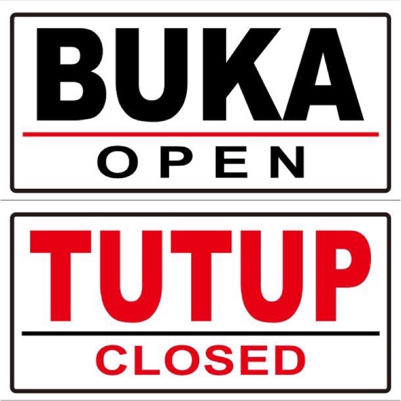 Papan Buka Tutup Toko | Papan Open Close Toko | Sign Buka Tutup Toko