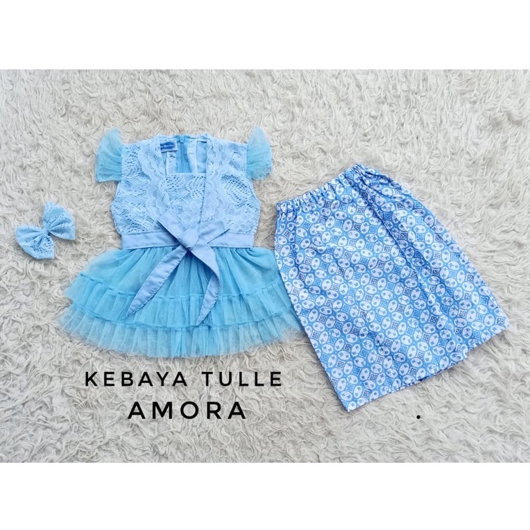 Tutu Amora/Setelan Kebaya Model Terbaru/Kebaya Cantik Elegan/Kebaya Wanita Warna Baby Blue