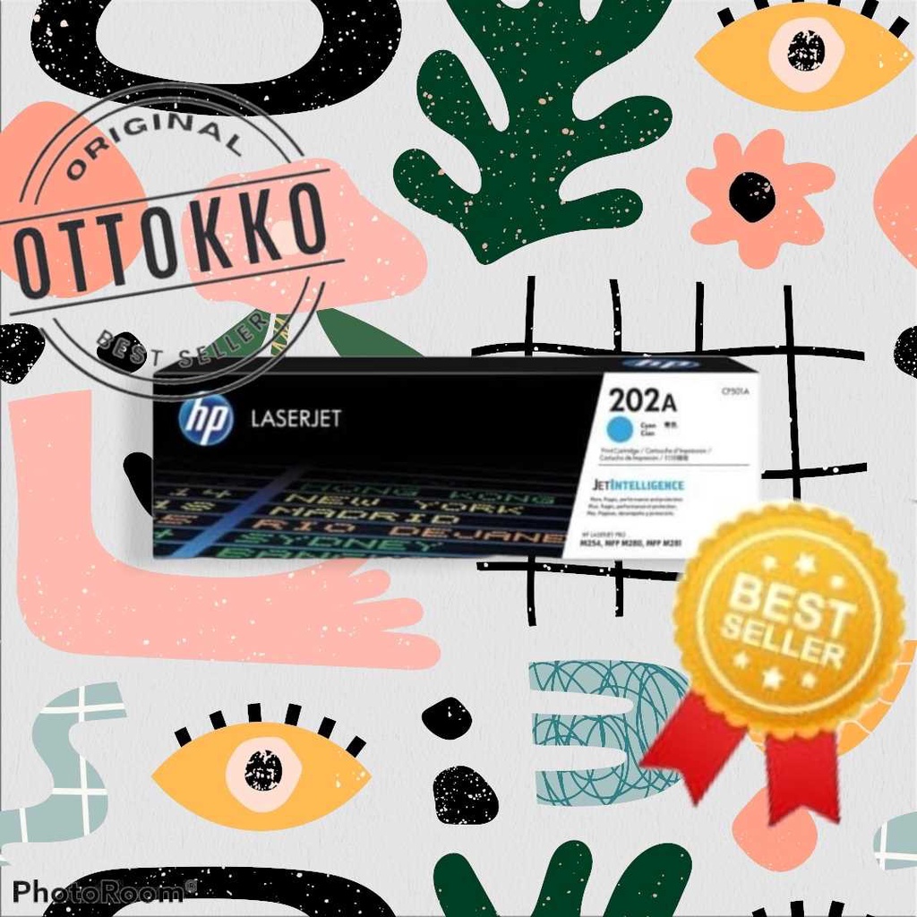 Toner HP LaserJet 202A Cyan CF501A Original - Biru