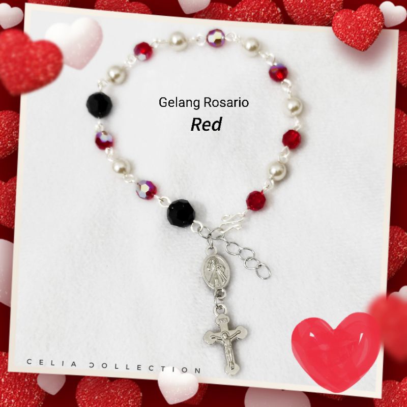 Gelang Rosario kristal & mutiara
