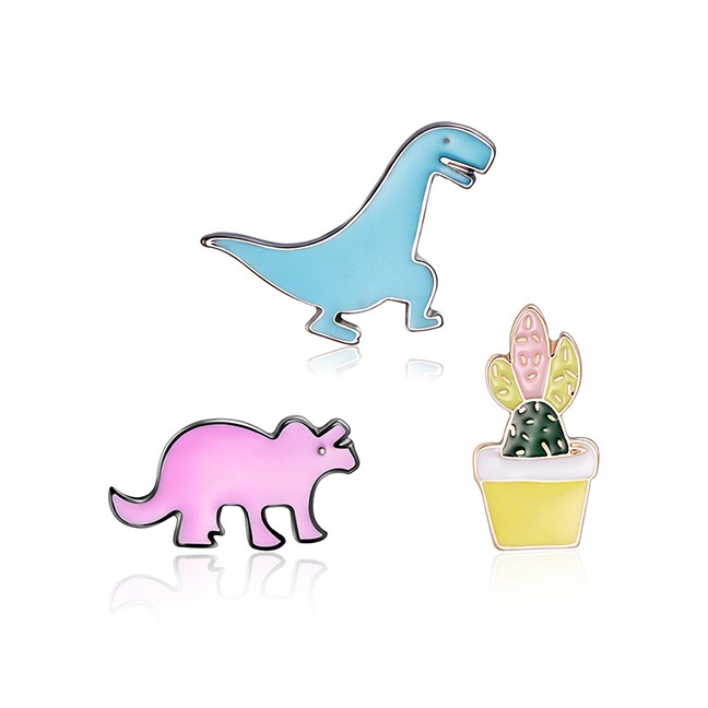 LRC Pin Baju Fashion Multi-color Dinosaur Shape Decorated Clothing&amp;bag F05439