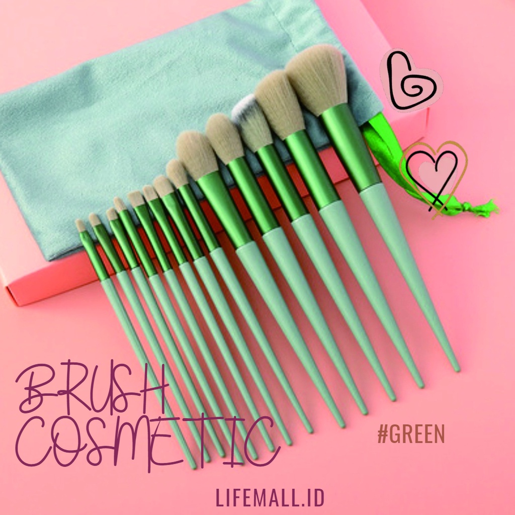 Brush Make Up Set 13 Pcs + Tas | Alat Makeup Kuas Set Lengkap