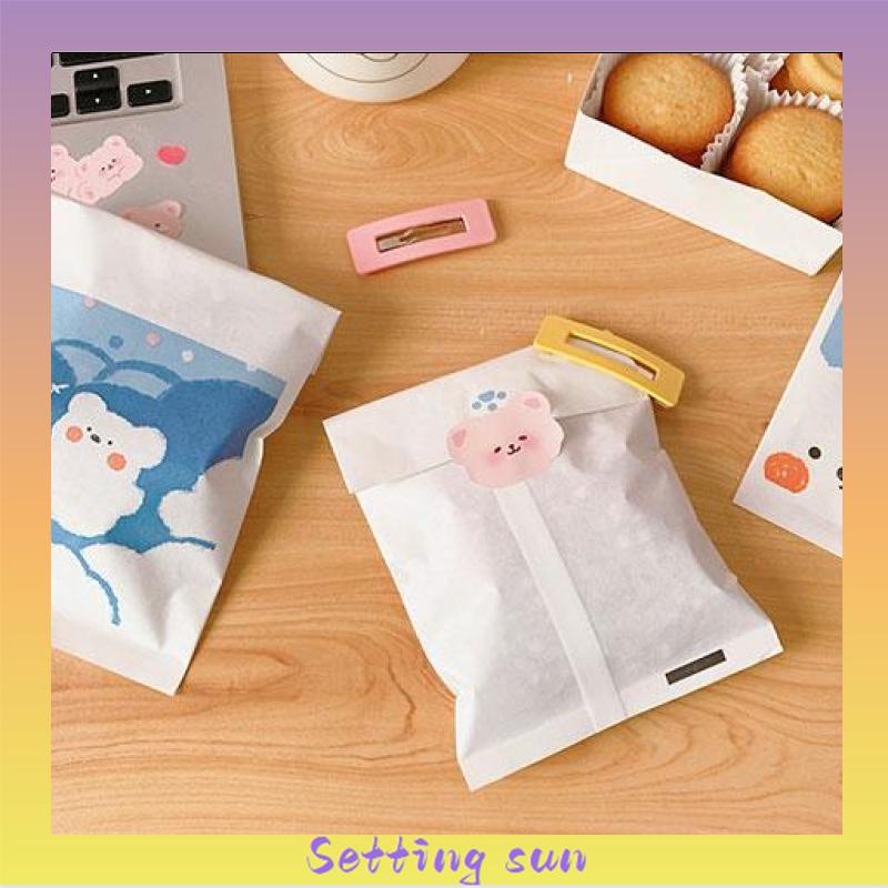 Simple Ins Paper Bag Tas Penyimpanan Kartun Lucu Mini Snack Candy Bear Tas Hadiah Ulang Tahun TN