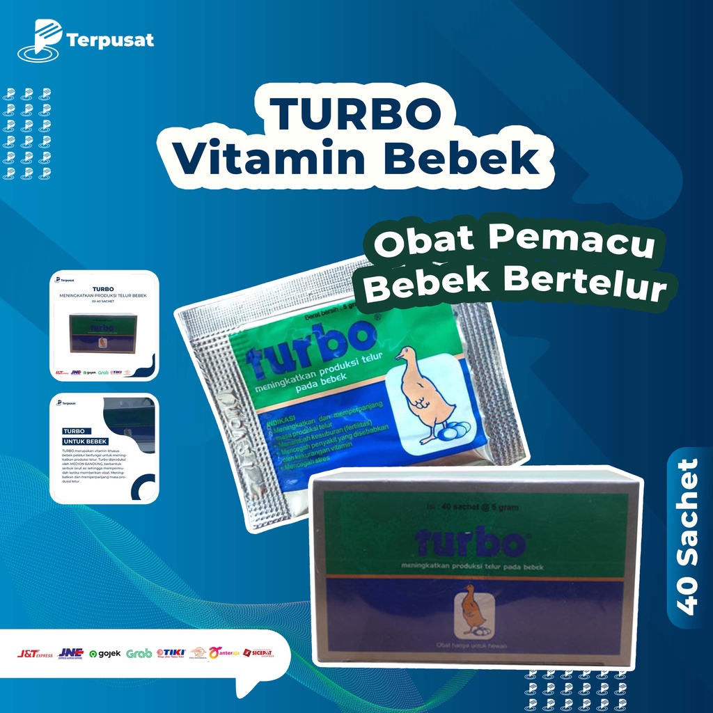 TURBO 1 Pack isi 40 Sachet @5gram Obat Untuk Bebek Meningkatkan Produksi Telur & Fertilitas Bebek Vi