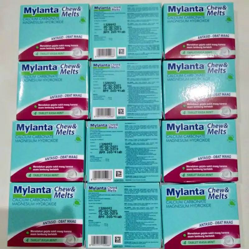 Mylanta Chew & Melts Obat Maag [4 Tablet Rasa Mint]