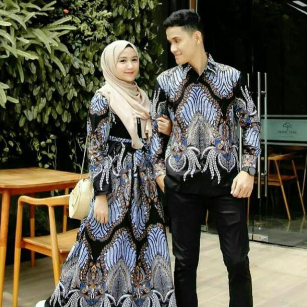 Baju dress gamis jumbo ld: 120 sarimbit batik katun couple kemeja pria