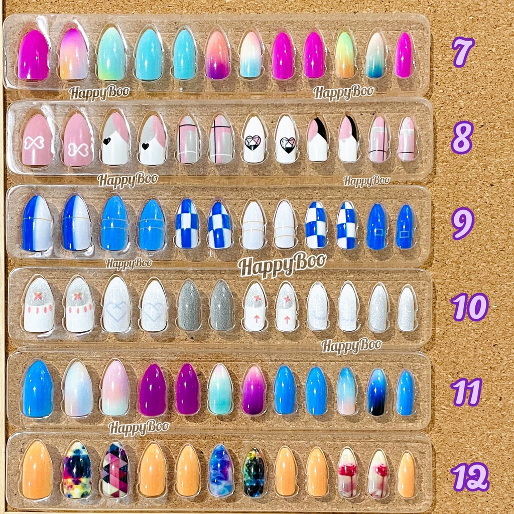 kuku palsu motif premium YZ high quality set 12 pcs box nail art fake nail