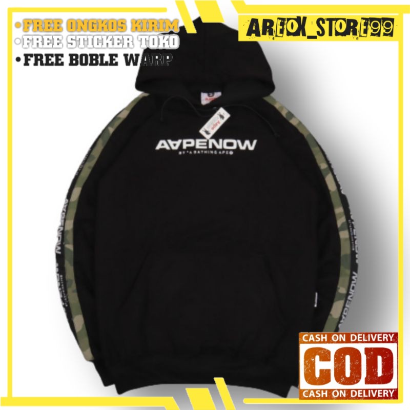 Jaket Sweater Hoodie Aape By A Bathing Ape Now Strip Army Camo Premium
