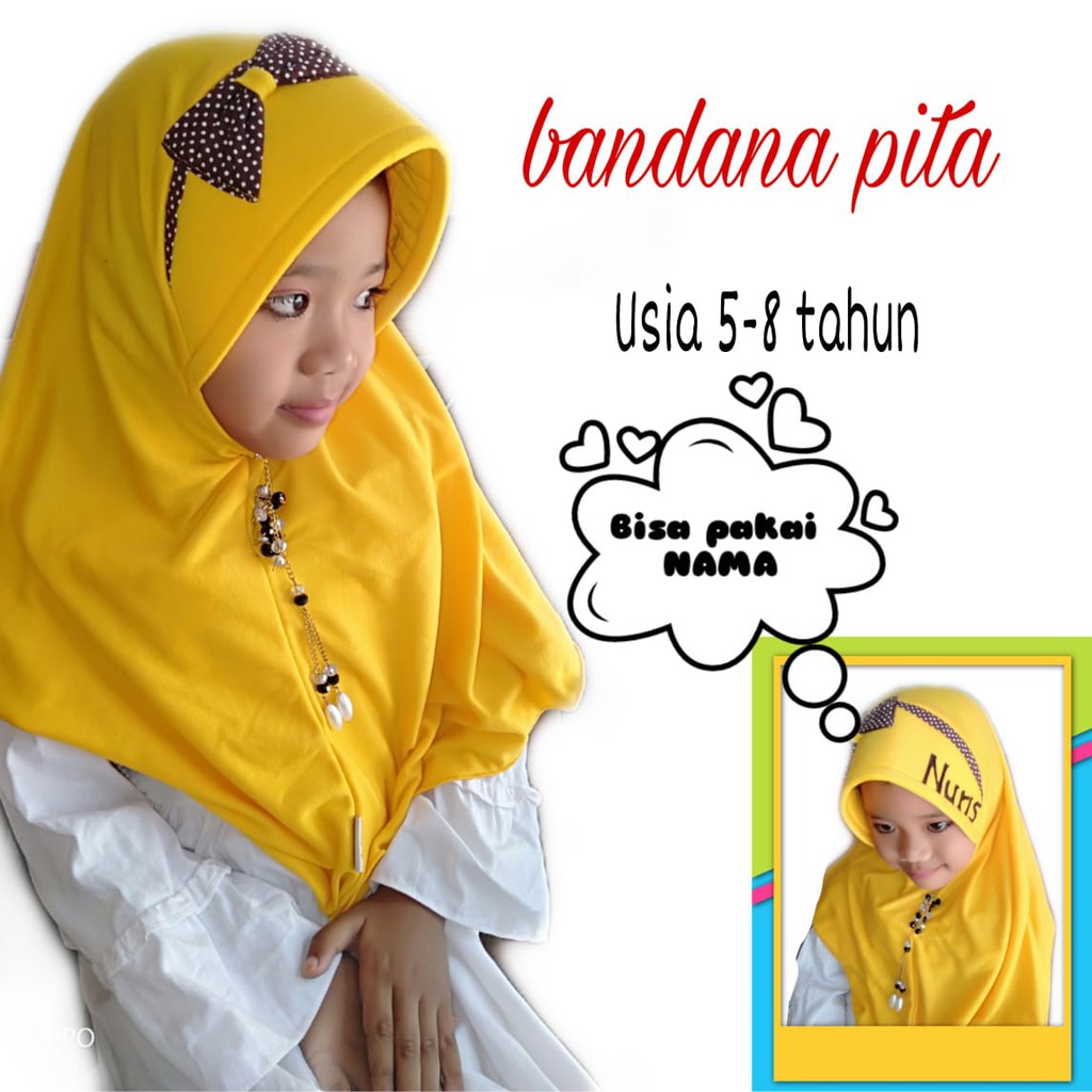 Jilbab Anak SD terbaru bandana pita fashion  muslim/Jilbab Anak lucu/Jilbab Anak murah/jilbab sekola