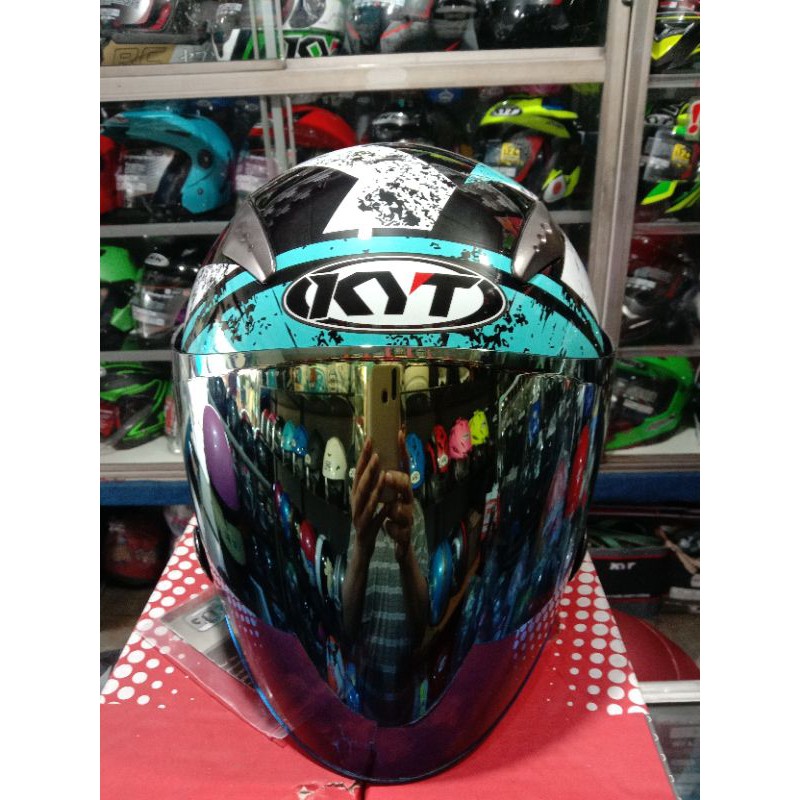 helm KYT GALAXY FLAT R pake visor iridium