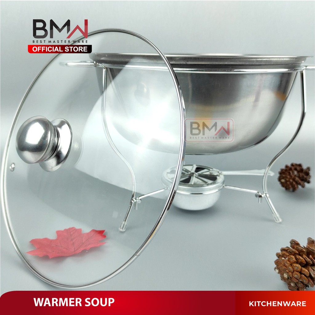 BMW Kitchen Ware - Warmer Soup Bulat Tempat Saji Sayur Prasmanan Chafing Dish Stainless Steel