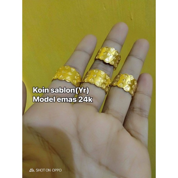 cincin sablon koin lapis emas24k