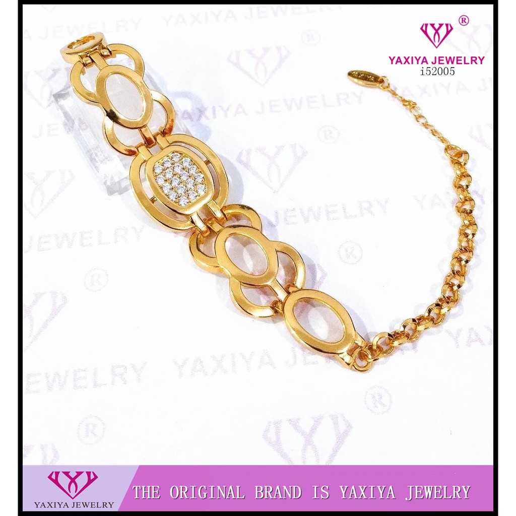 

Gelang Plat permata lapis perhiasan imitasi Gold yaxiya i52005
