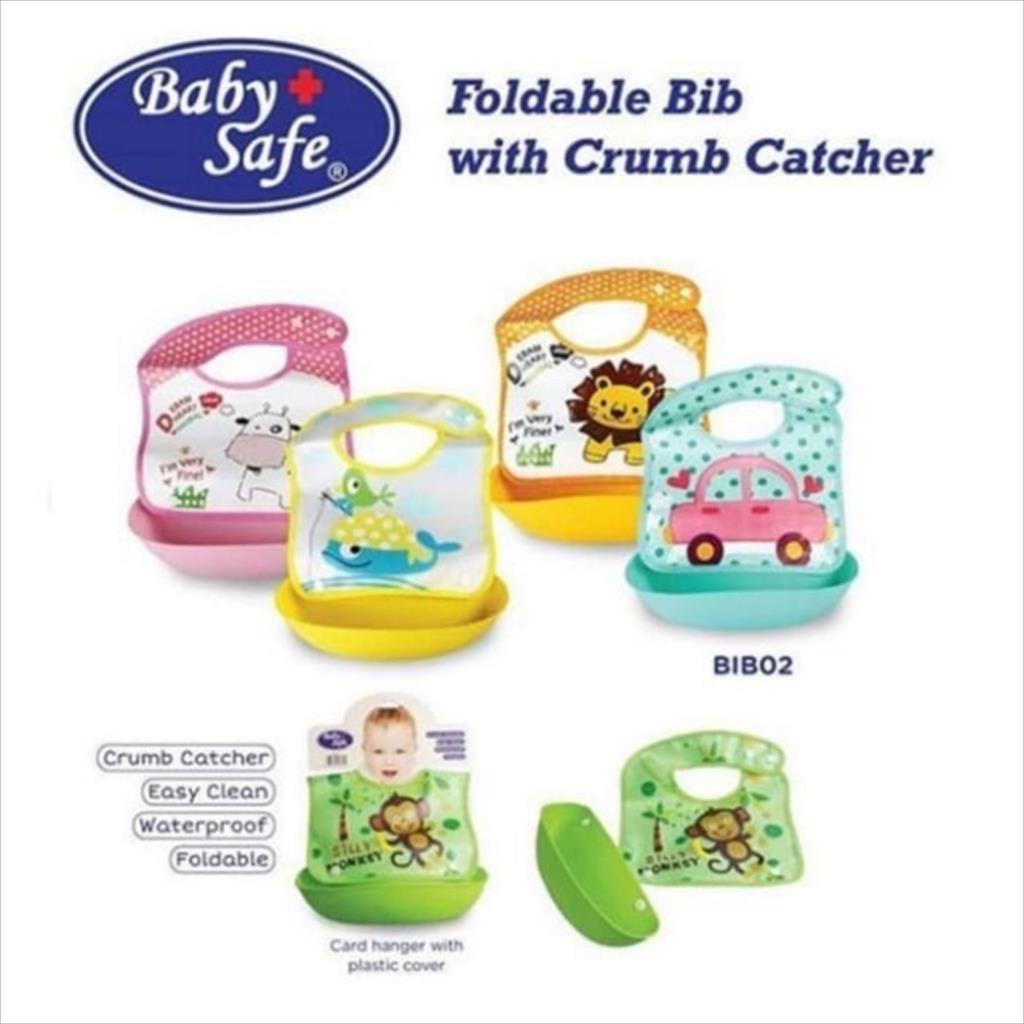 Baby Safe Bib with Crumb Catcher Bib02/ Babysafe Bib bayi / Celemek makan bayi